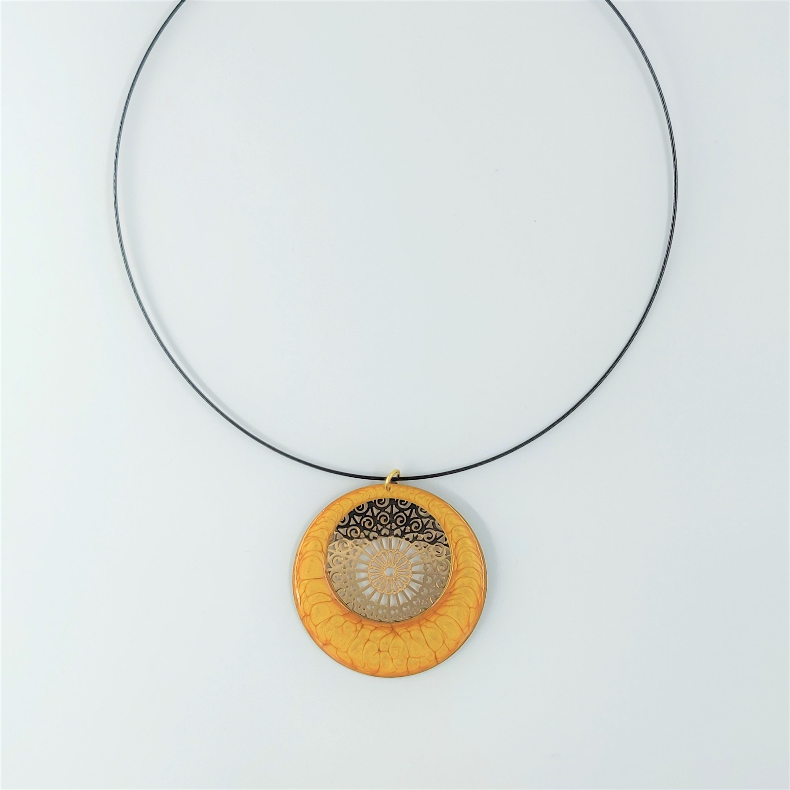 bijou créateur montpellier collier aphrodite jaune fond doré