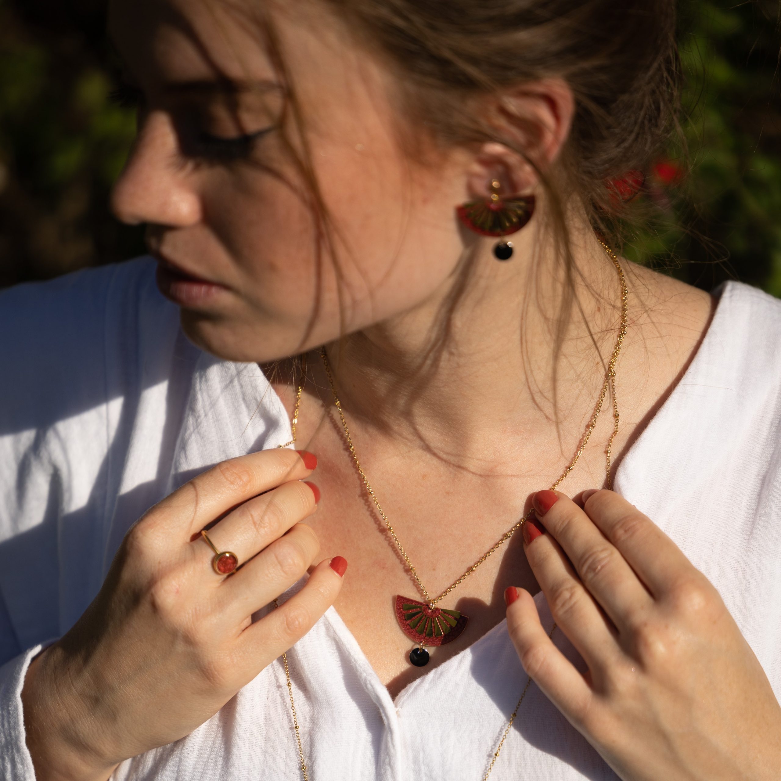 bijou artisan montpellier bague pandia brique mannequin 2