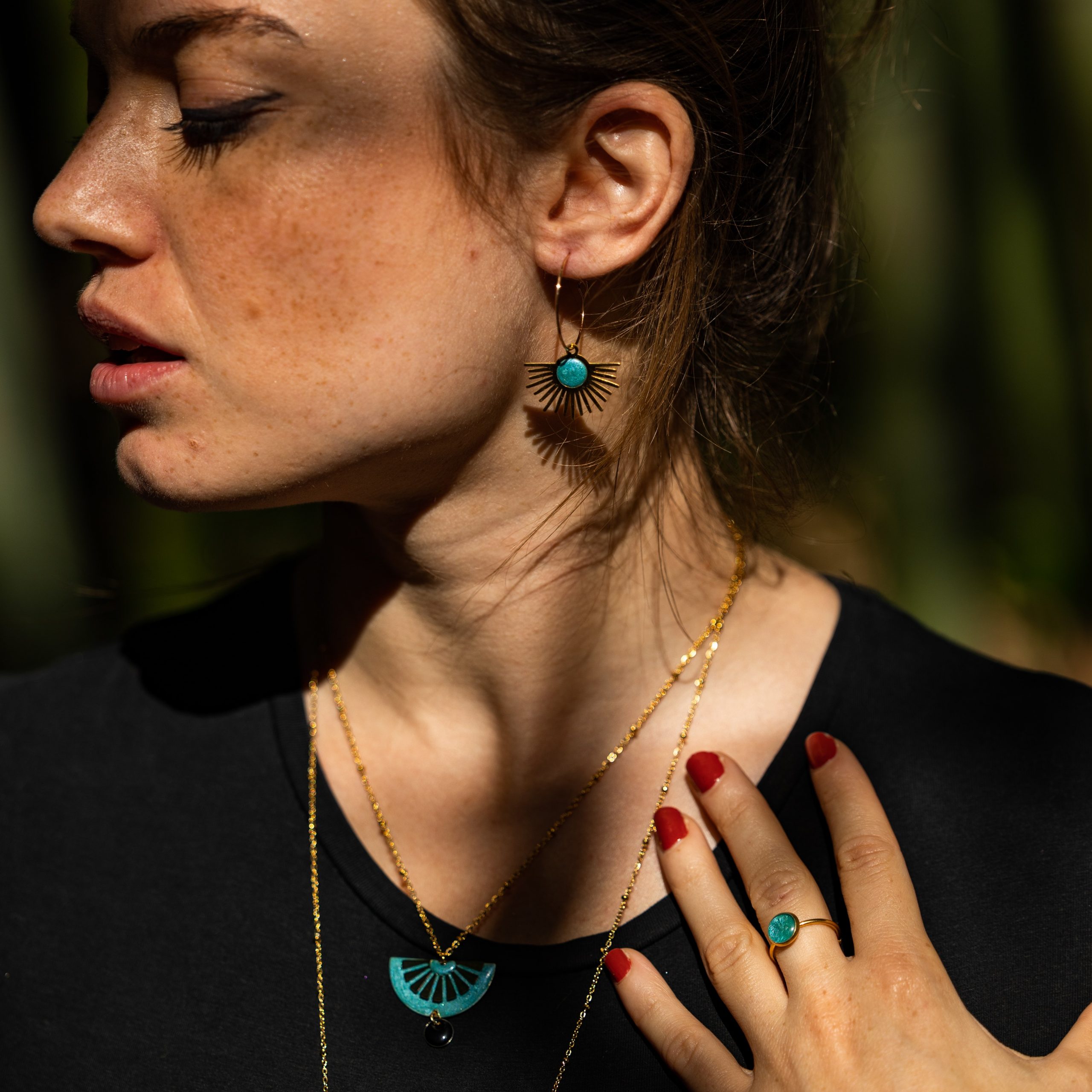 bijou artisan montpellier bague pandia turquoise mannequin 1