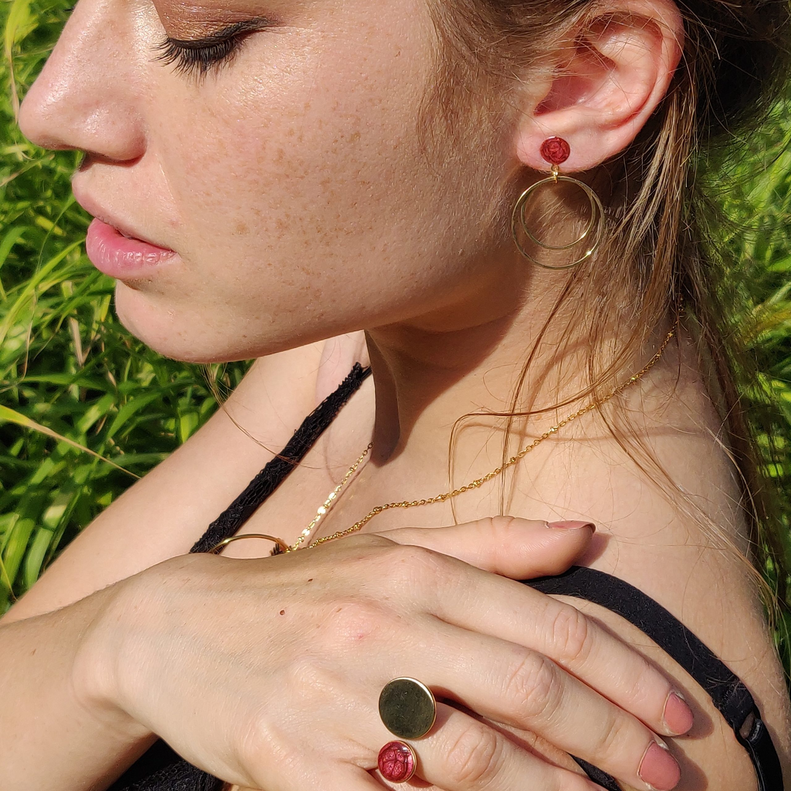 bijou artisan montpellier bague psyché brique mannequin 4