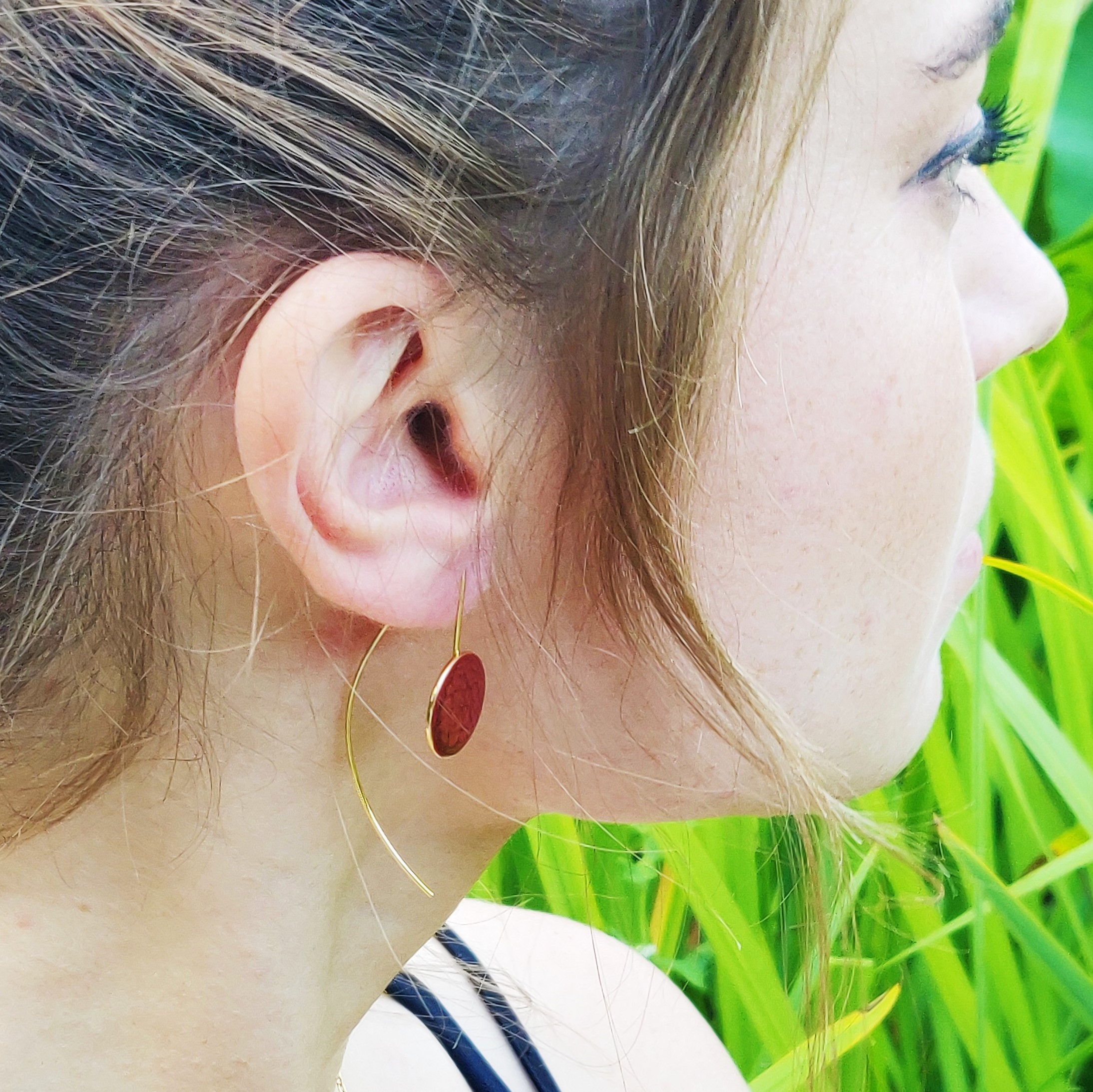 bijou artisan montpellier boucles d'oreilles psyché briques mannequin