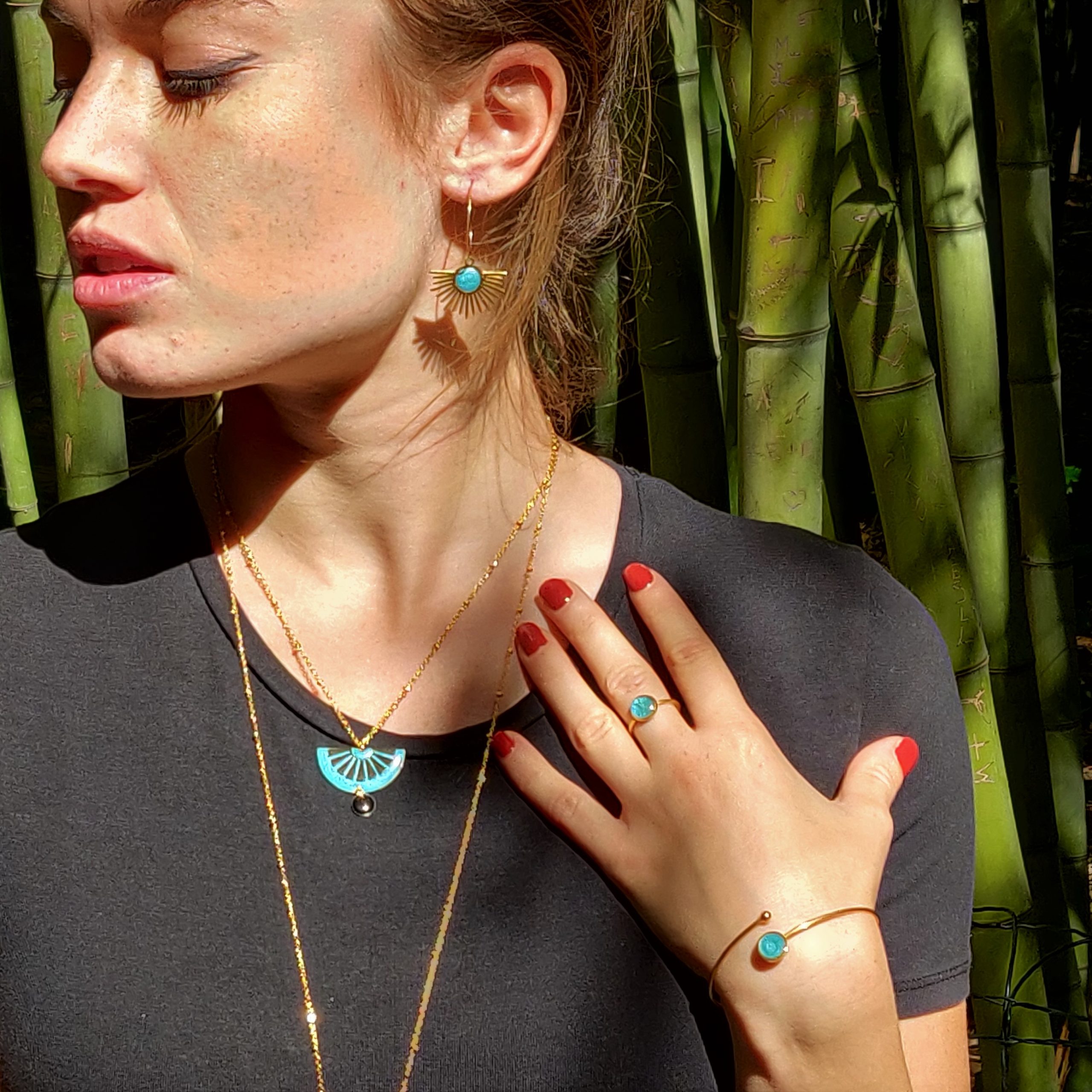 bijou artisan montpellier bracelet athéna turquoise mannequin1