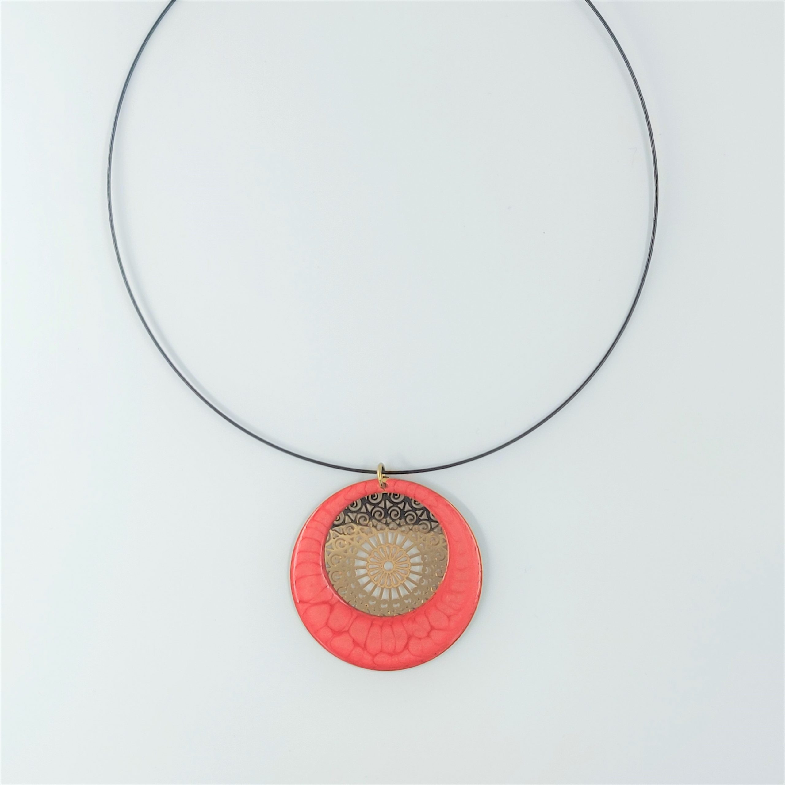 bijou artisan montpellier collier aphrodite corail fond doré