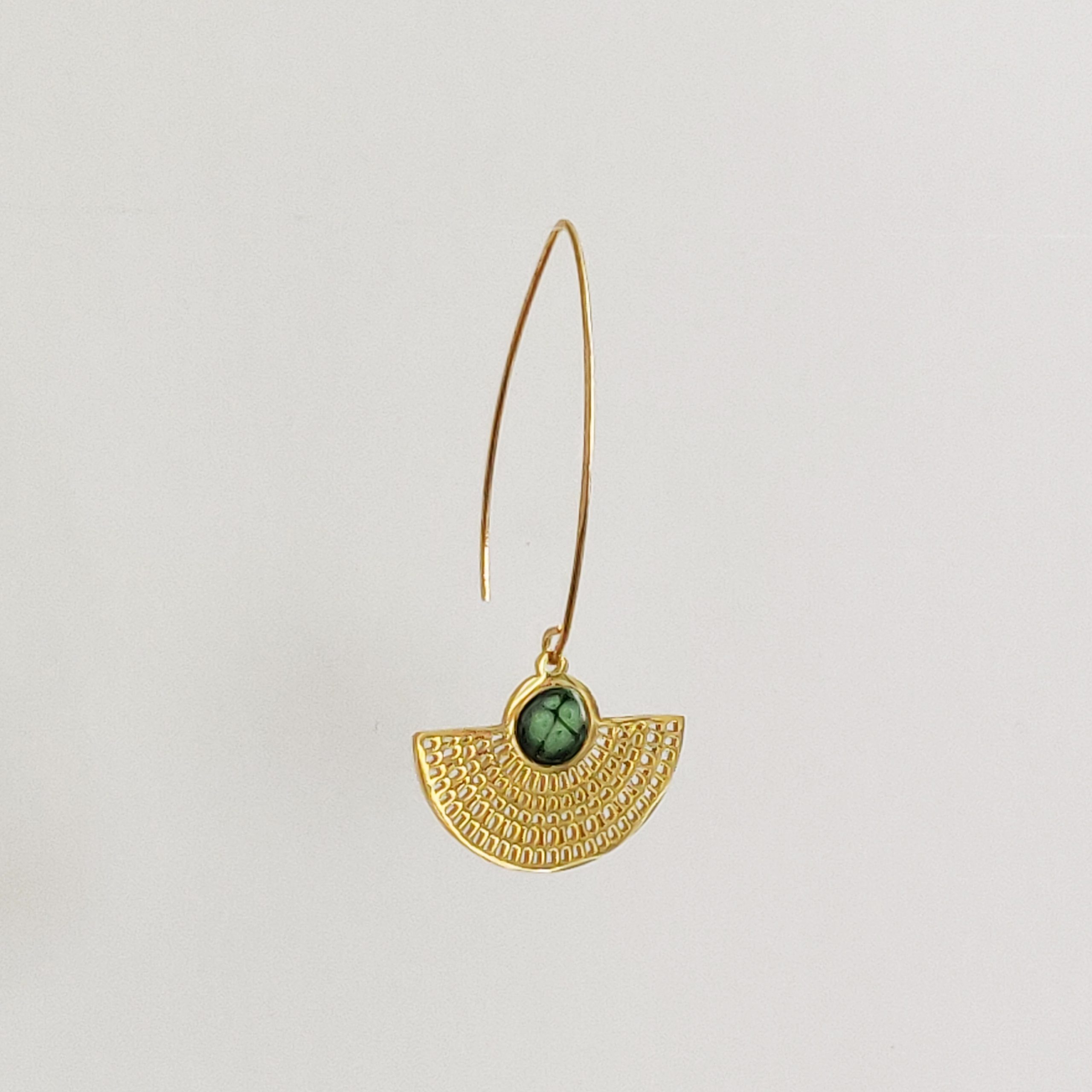 bijou créateur montpellier boucles d'oreilles egide vertes