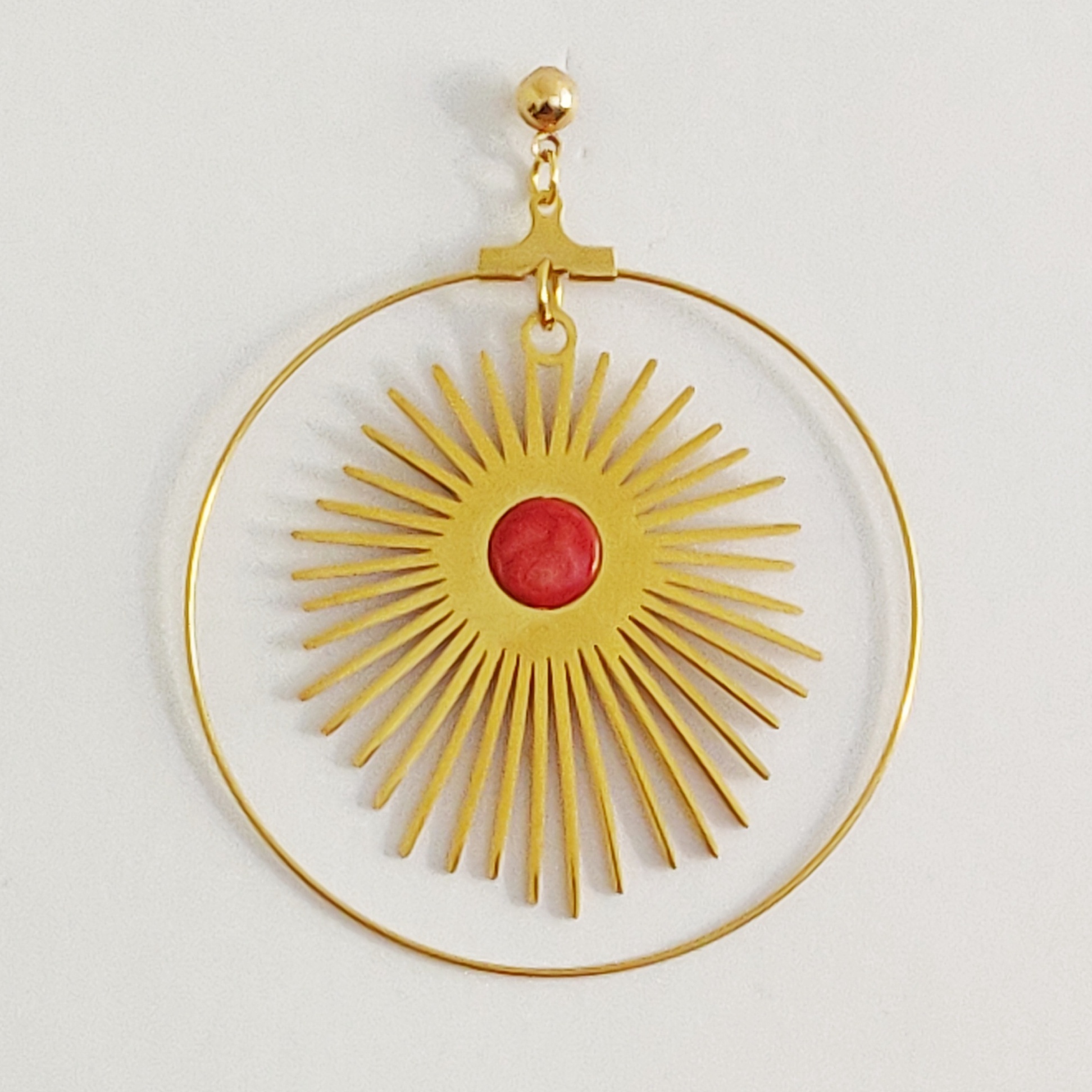 bijou créateur montpellier boucles d'oreilles hélios corails