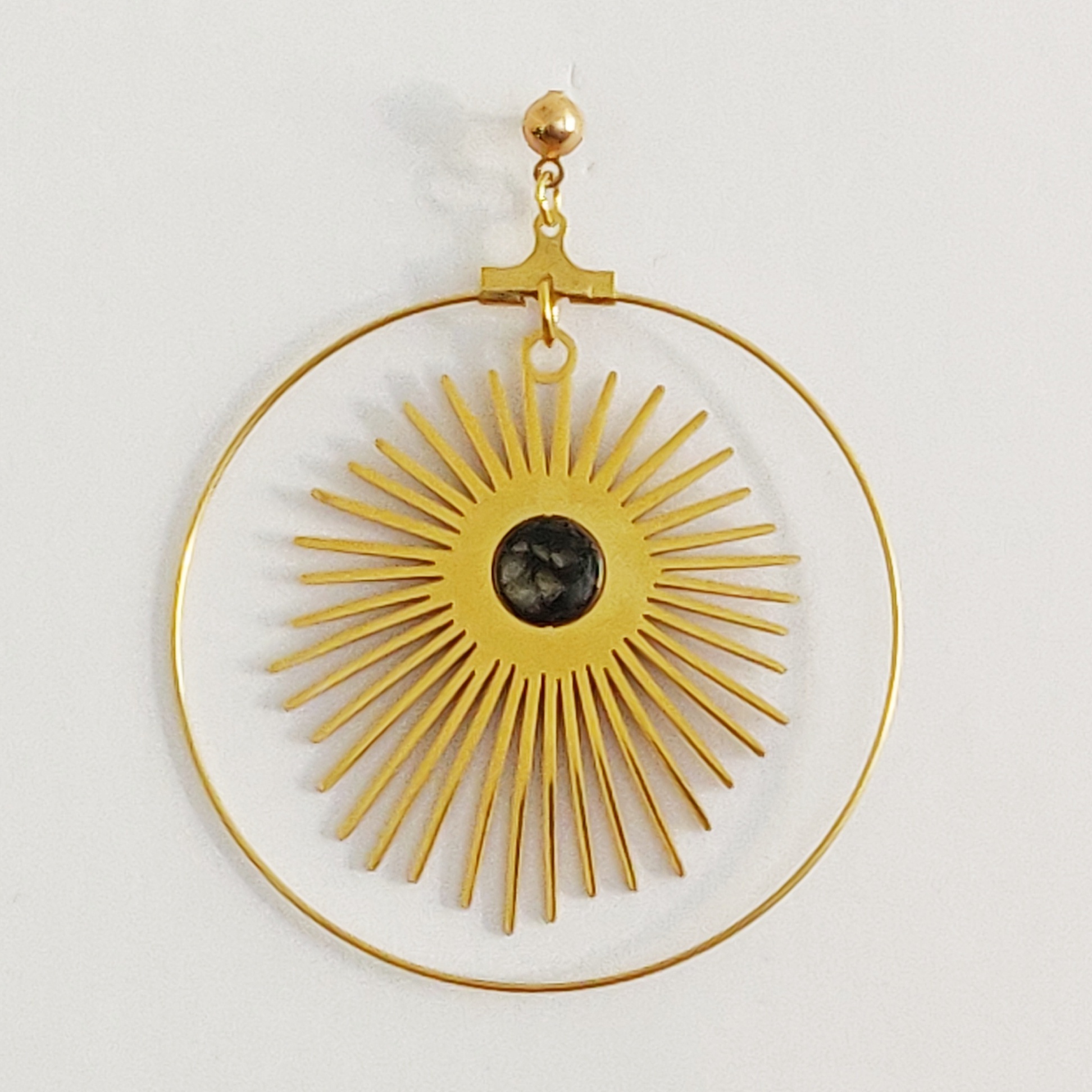 bijou créateur montpellier boucles d'oreilles hélios grises