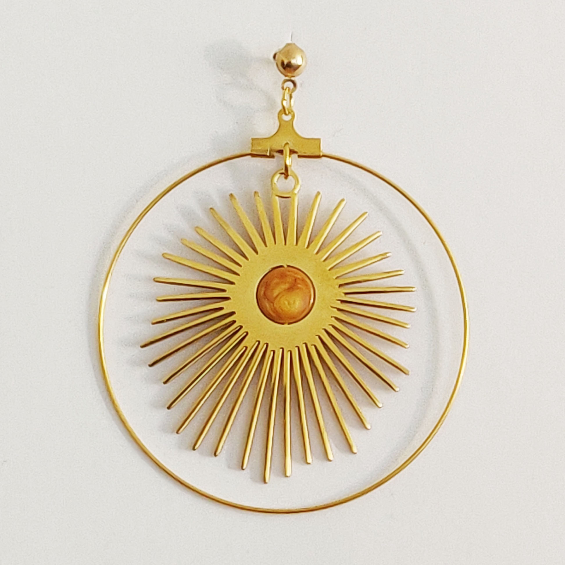 bijou créateur montpellier boucles d'oreilles hélios jaunes