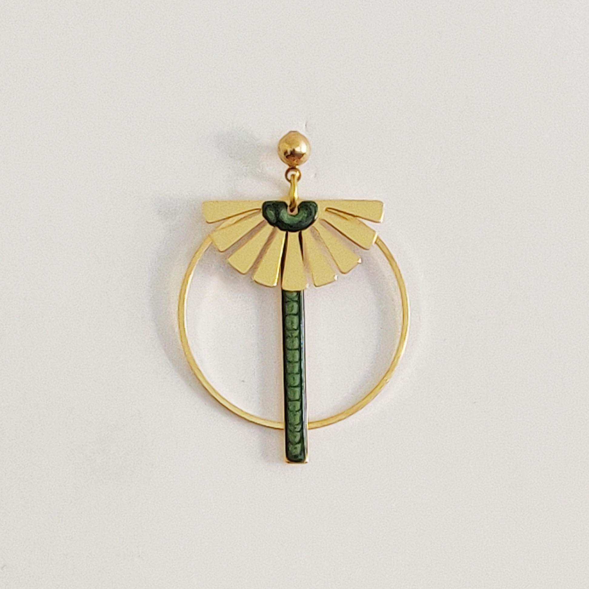 bijou créateur montpellier boucles d'oreilles isis vertes