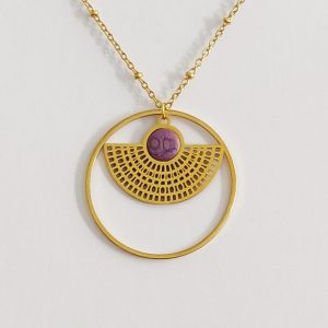 bijou créateur montpellier pendentif egide violet