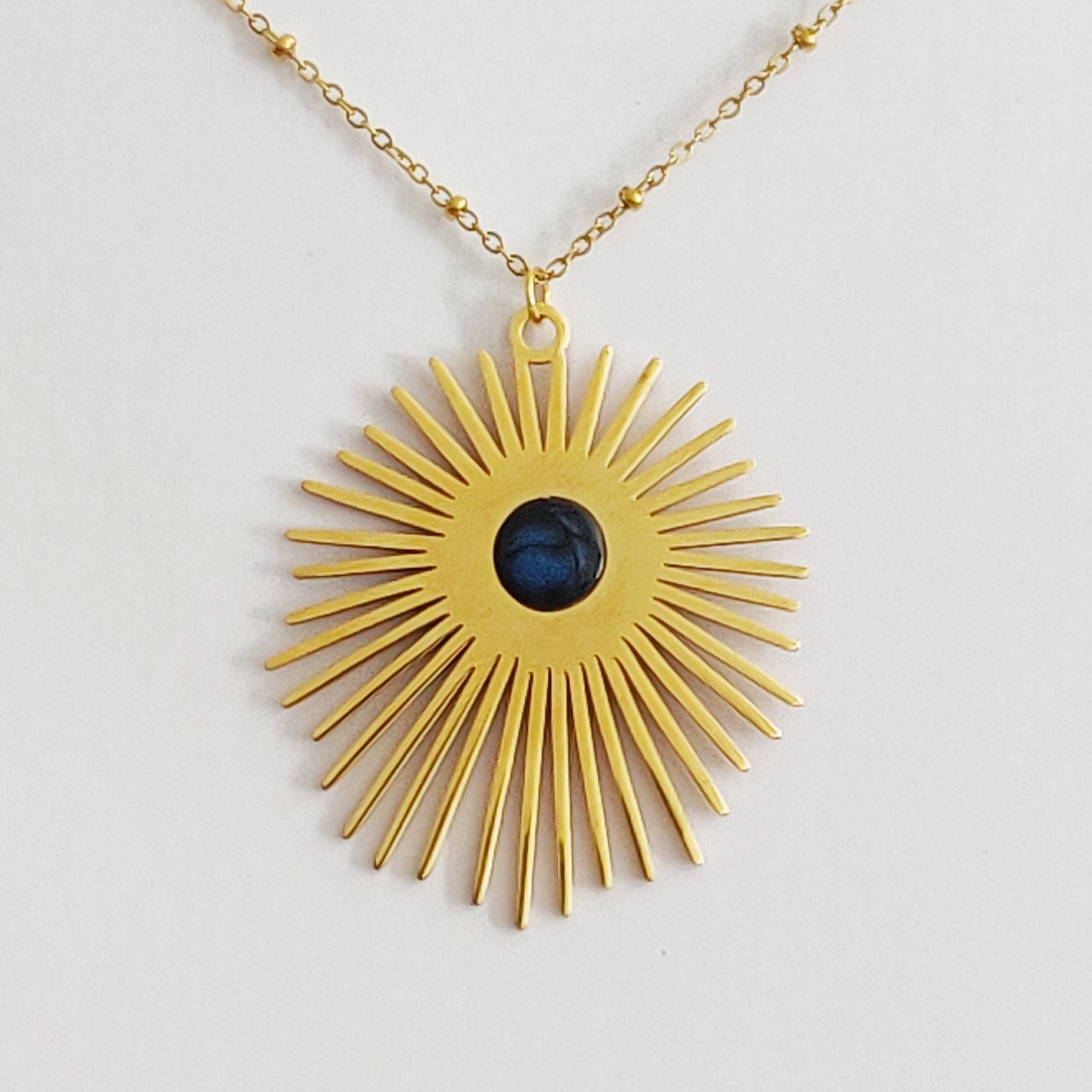 bijou créateur montpellier pendentif hélios bleu