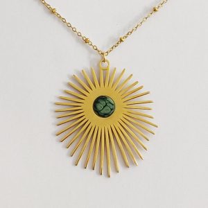 bijou créateur montpellier pendentif hélios vert