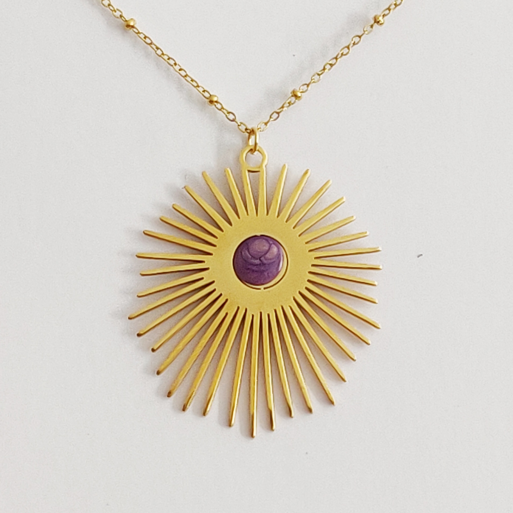 bijou créateur montpellier pendentif hélios violet