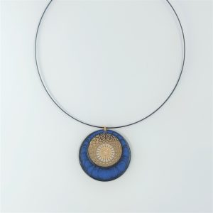 bijou créateur montpellier collier aphrodite bleu fond doré